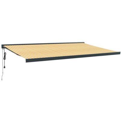 Copertină Retractabilă Motorizată 5x3m - Galben/Alb