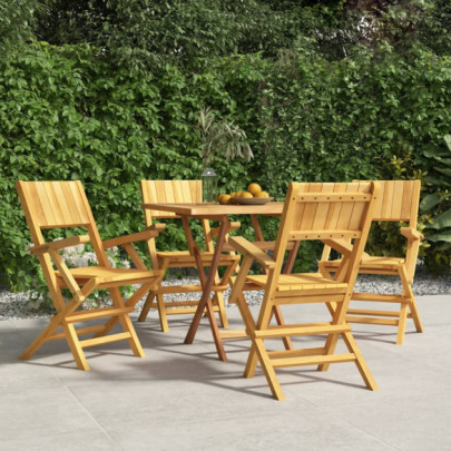 Scaune de grădină pliante - 4 buc. - 55x61x90 cm - lemn masiv tec