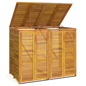 Magazie Gunoi Dublă Lemn Acacia | Livrare Gratuită 2