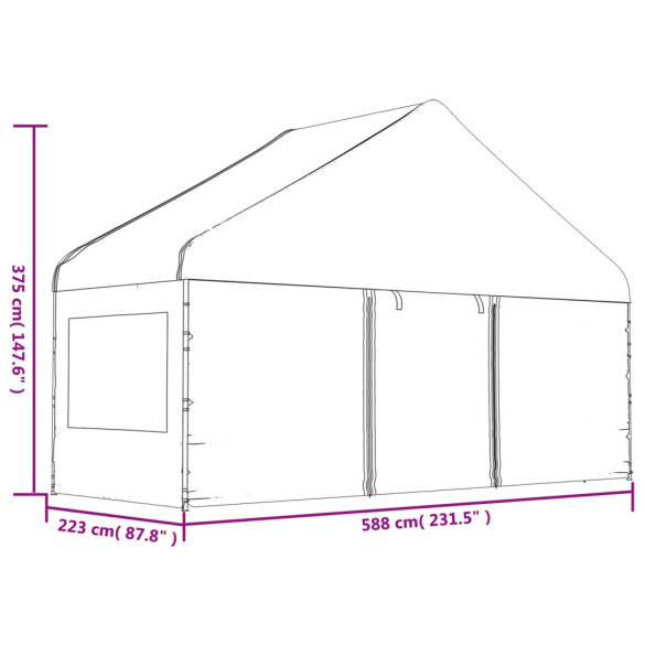 Foișor Alb Spacios 20x6m - Protectie Outdoor | Livrare Gratuita