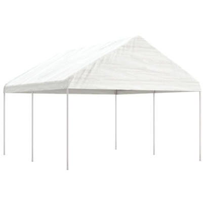 Foișor cu acoperiș - alb - 4,46x4,08x3,22 m - polietilenă