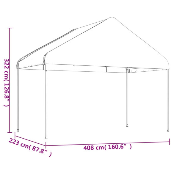 Foișor cu acoperiș alb | 11,15x4,08 m | Livrare gratuită Foișor cu acoperiș alb | 11,15x4,08 m | Livrare gratuită