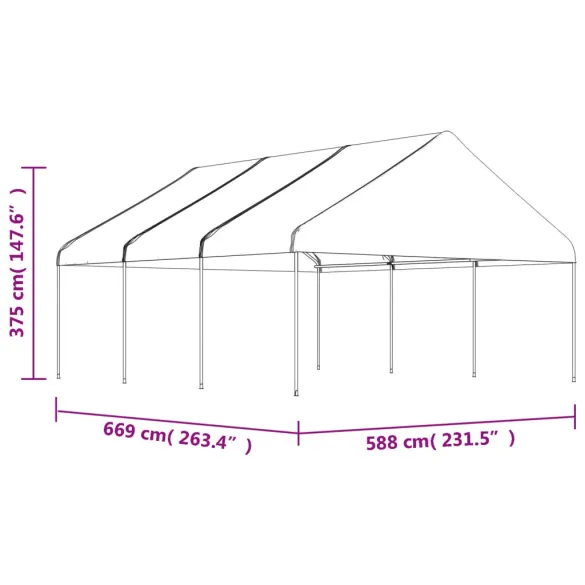 Foișor cu acoperiș alb | 6,69x5,88x3,75 m | Livrare gratuită Foișor cu acoperiș alb | 6,69x5,88x3,75 m | Livrare gratuită