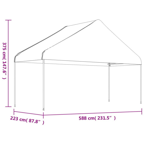 Foișor cu acoperiș alb | 6,69x5,88x3,75 m | Livrare gratuită Foișor cu acoperiș alb | 6,69x5,88x3,75 m | Livrare gratuită