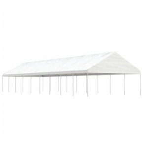 Foișor exterior alb 20x6m - Cort protecție soare și ploaie