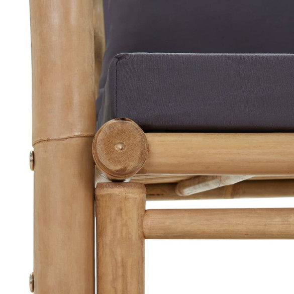 Bancă de grădină bambus cu perne confortabile - 115 cm