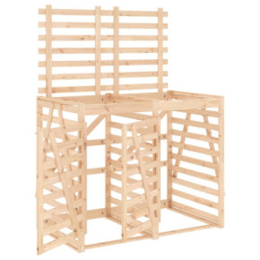 Magazie dublă coș gunoi exterior - lemn masiv de pin 2