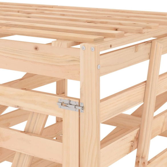 Magazie dublă coș gunoi exterior - lemn masiv de pin