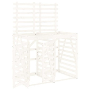 Magazie dublă depozitare coș de gunoi dublu - alb lemn masiv pin 2