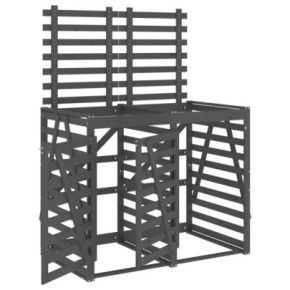 Magazie Dublă Coș Gunoi Exterior - Lemn Masiv Pin | Livrare Gratuită 2