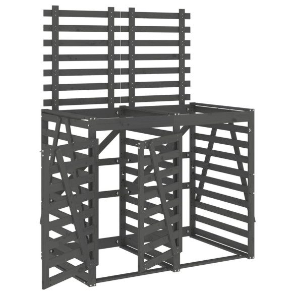 Magazie Dublă Coș Gunoi Exterior - Lemn Masiv Pin | Livrare Gratuită