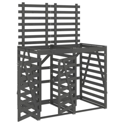 Magazie Dublă Coș Gunoi Exterior - Lemn Masiv Pin | Livrare Gratuită