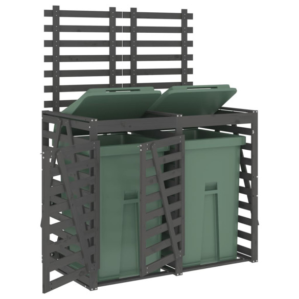 Magazie Dublă Coș Gunoi Exterior - Lemn Masiv Pin | Livrare Gratuită