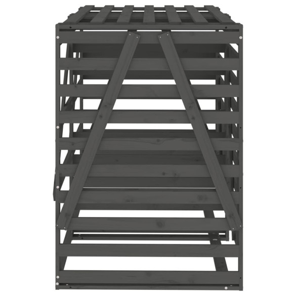 Magazie Dublă Coș Gunoi Exterior - Lemn Masiv Pin | Livrare Gratuită