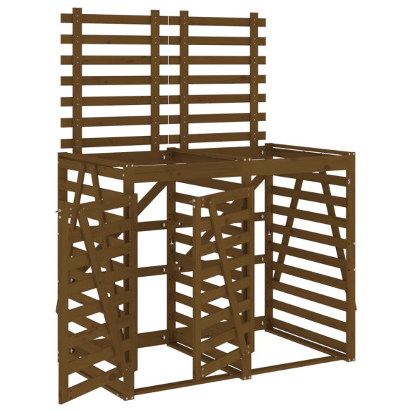 Magazie Dublă Coș Gunoi Lemn Pin | Depozitare Exterior