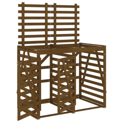 Magazie Dublă Coș Gunoi Lemn Pin | Depozitare Exterior