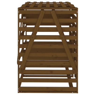 Magazie Dublă Coș Gunoi Lemn Pin | Depozitare Exterior