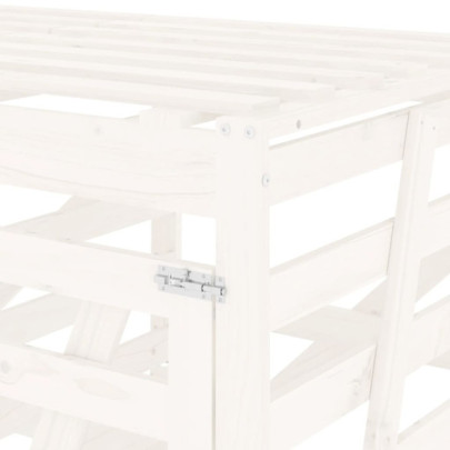 Magazie Coș Gunoi Triplă Lemn Pin Alb | Depozitare Exterior