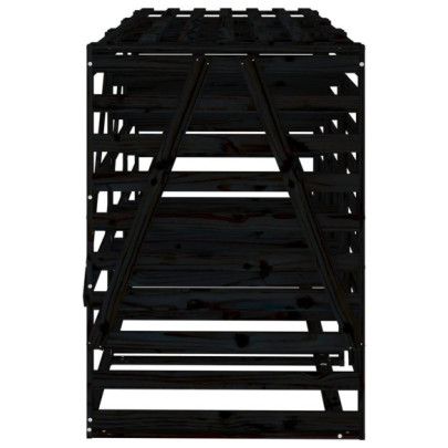 Magazie Triplă Coș Gunoi Exterior - Lemn Masiv Pin