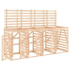 Magazie cvadruplă depozitare coș gunoi - lemn masiv de pin 2