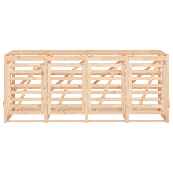 Magazie cvadruplă depozitare coș gunoi - lemn masiv de pin