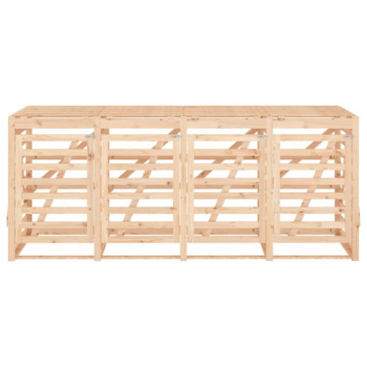 Magazie cvadruplă depozitare coș gunoi - lemn masiv de pin