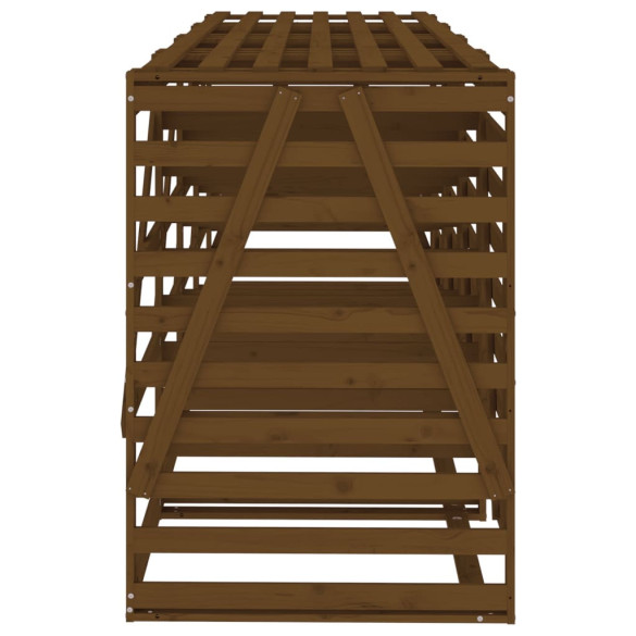 Magazie 4 coșuri gunoi lemn pin - Livrare Gratuită