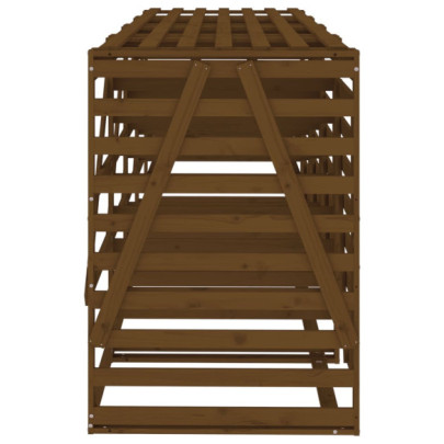 Magazie 4 coșuri gunoi lemn pin - Livrare Gratuită