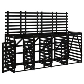 Magazie 4 coșuri gunoi lemn masiv pin | Livrare gratuită 2