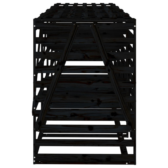 Magazie 4 coșuri gunoi lemn masiv pin | Livrare gratuită