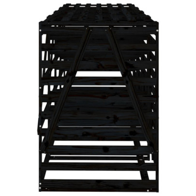 Magazie 4 coșuri gunoi lemn masiv pin | Livrare gratuită