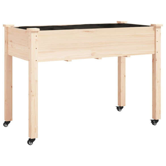 Jardinieră cu Roți 118x59x80cm - Lemn Masiv de Brad | Livrare Gratuită