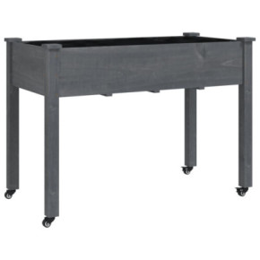 Jardinieră pe Roți cu Căptușeală - Lemn Masiv | Livrare Gratuită 2