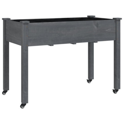 Jardinieră pe Roți cu Căptușeală - Lemn Masiv | Livrare Gratuită