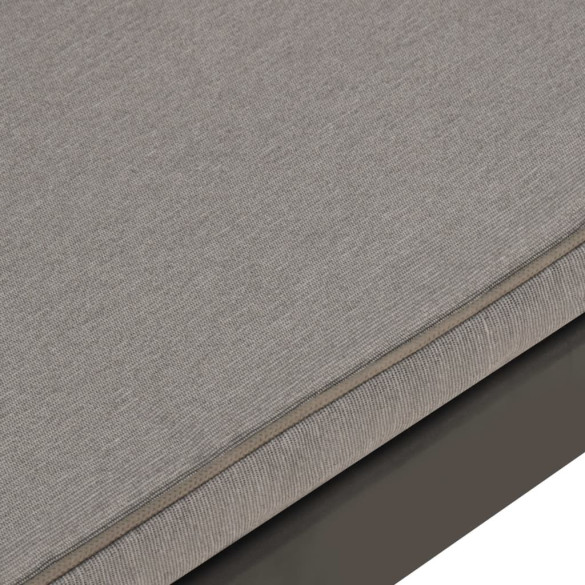 Bancă de grădină cu pernă gri - plastic | Livrare gratuită