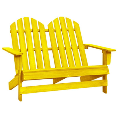 Scaun de grădină Adirondack cu 2 locuri - galben - lemn de brad