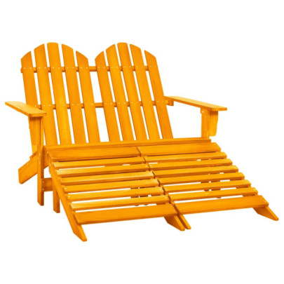 Scaun grădină Adirondack 2 locuri&otoman portocaliu - lemn brad