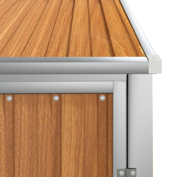 Șopron Grădină Maro Oțel Galvanizat - Depozitare Scule