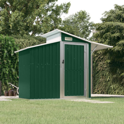 Șopron de grădină - verde - 270x130x208,5 cm - oțel galvanizat