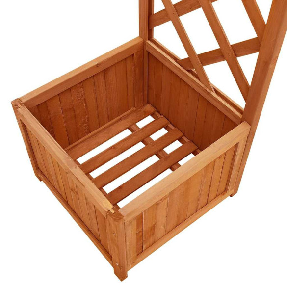 Pergolă Grădină Lemn Masiv cu Jardinieră | Decor Exterior