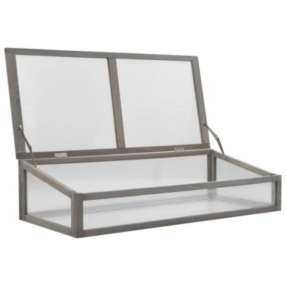 Strat Înălțat cu Seră - Lemn Masiv de Brad - 110x54x120 cm