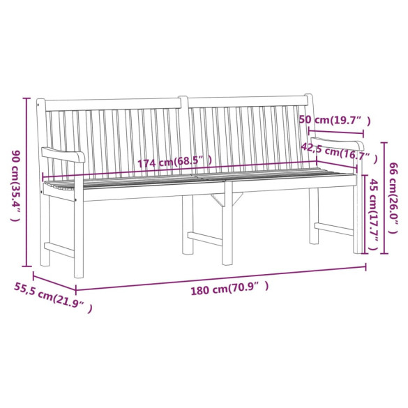 Bancă Grădină Lemn Masiv Acacia 180 cm | Livrare Gratuită