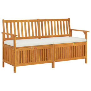 Bancă de depozitare cu pernă - lemn acacia masiv - 148 cm