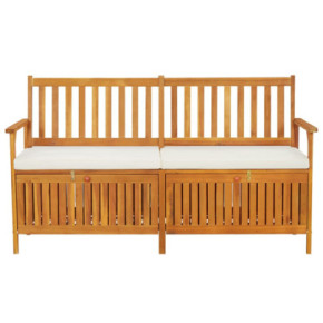 Bancă de depozitare cu pernă - lemn acacia masiv - 148 cm 2