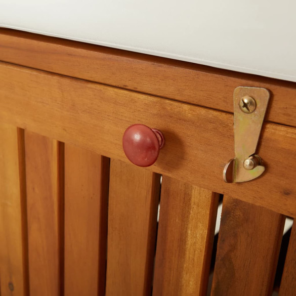 Bancă de depozitare cu pernă - lemn acacia masiv - 148 cm