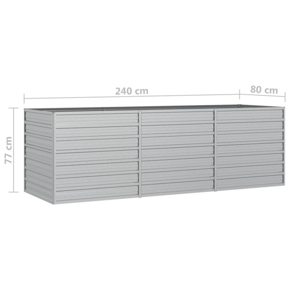 Strat Înălțat Grădină Oțel Galvanizat 240x80x77 cm - Livrare Gratuită