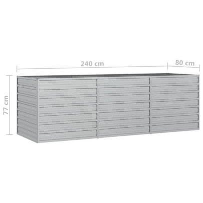 Strat Înălțat Grădină Oțel Galvanizat 240x80x77 cm - Livrare Gratuită