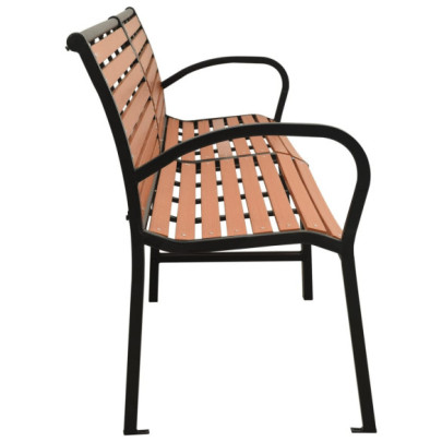 Bancă dublă de grădină 251 cm - oțel și WPC - Livrare gratuită