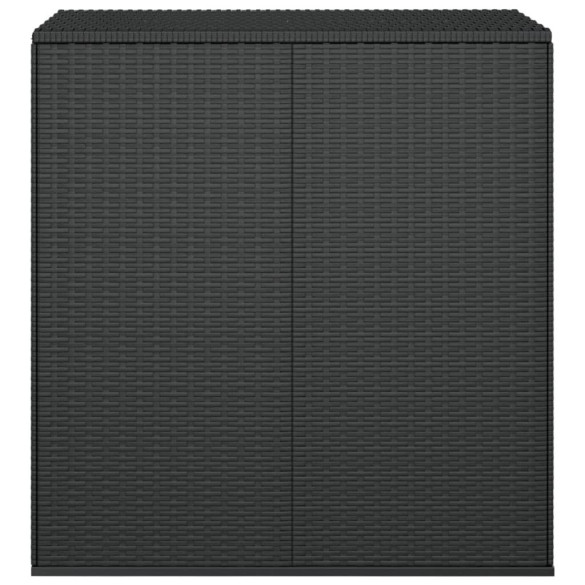 Ladă depozitare perne grădină ratan PE negru - 100x49x103,5 cm