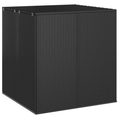 Ladă Grădină pentru Perne - Negru - Ratan PE - 100x97.5x104 cm